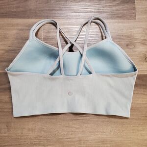 Lululemon Womens Like a Cloud Sports Bra Size 12 B/C Ribbed Blue Light Support